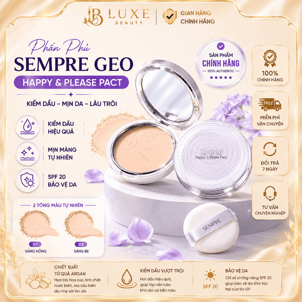 Phấn Phủ Catalinageo & Sempre Happy & Please Pact Geo Pact 22g