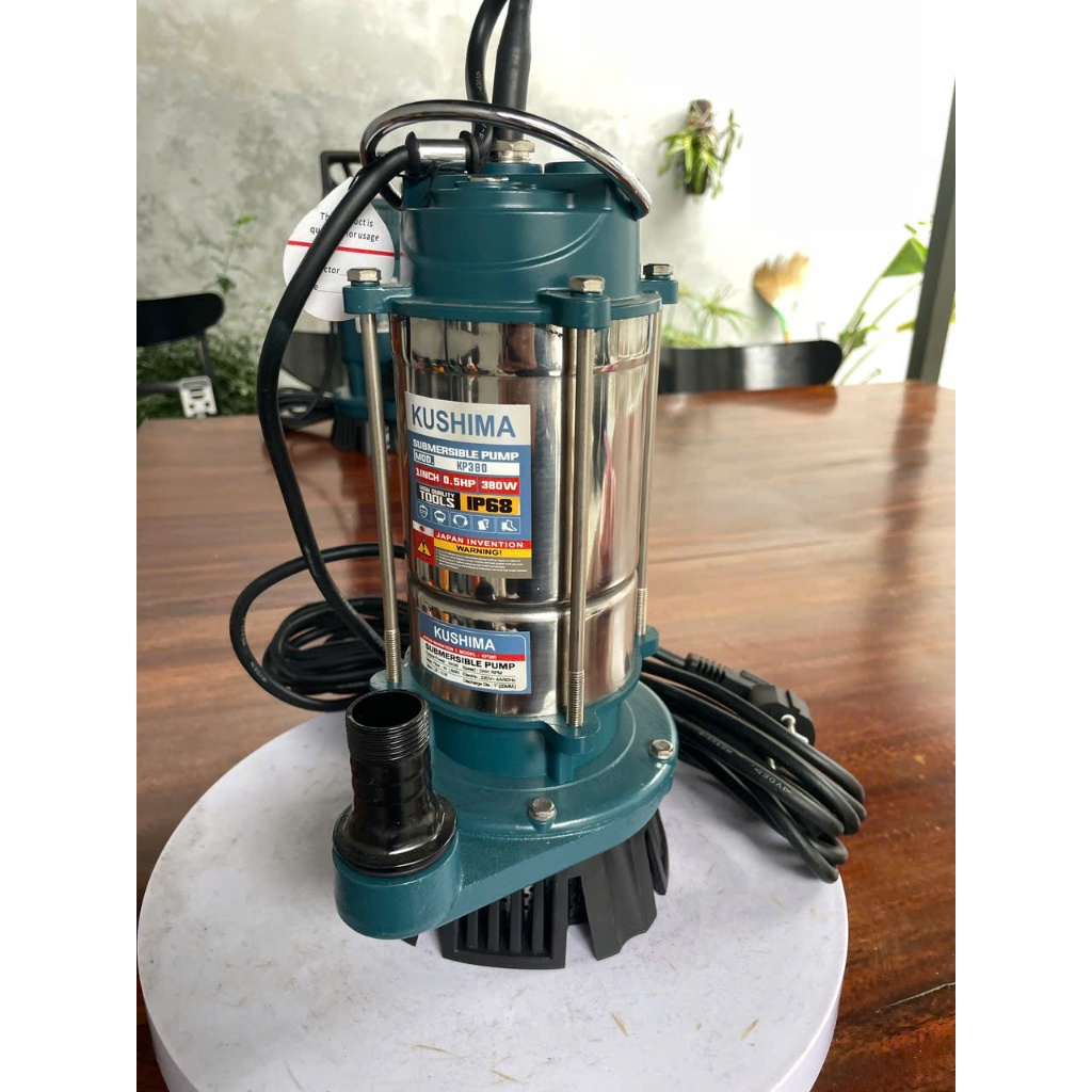 Bơm chìm điện 220V công xuất 380W, dùng bơm bểm bơm giếng, ao hồ, phi chậu, ống ra phi 27, bảo hành 6 tháng