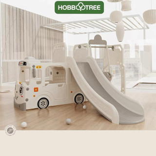 Cầu trượt xích đu cho bé hình ô tô babyviva cao cấp tặng kèm bóng rổ