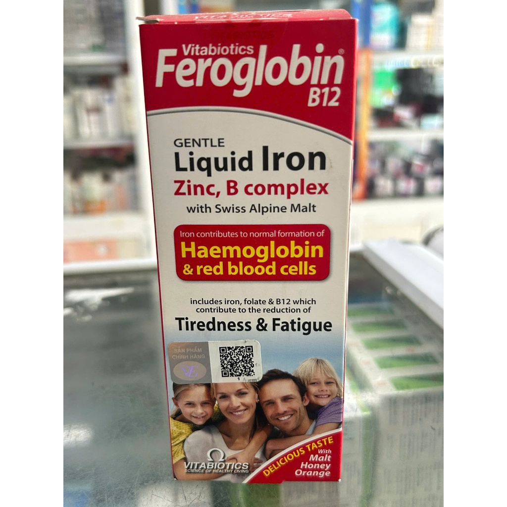 FEROGLOBIN B12 Liquid Hỗ Trợ Tăng Khả Năng Tạo Máu 200ml Vitabiotics