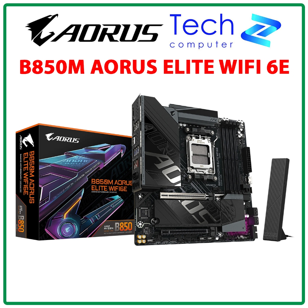 [CÓ VAT] Mainboard Gigabyte B850M AORUS ELITE WIFI 6E DDR5 AM5 mATX Chính Hãng