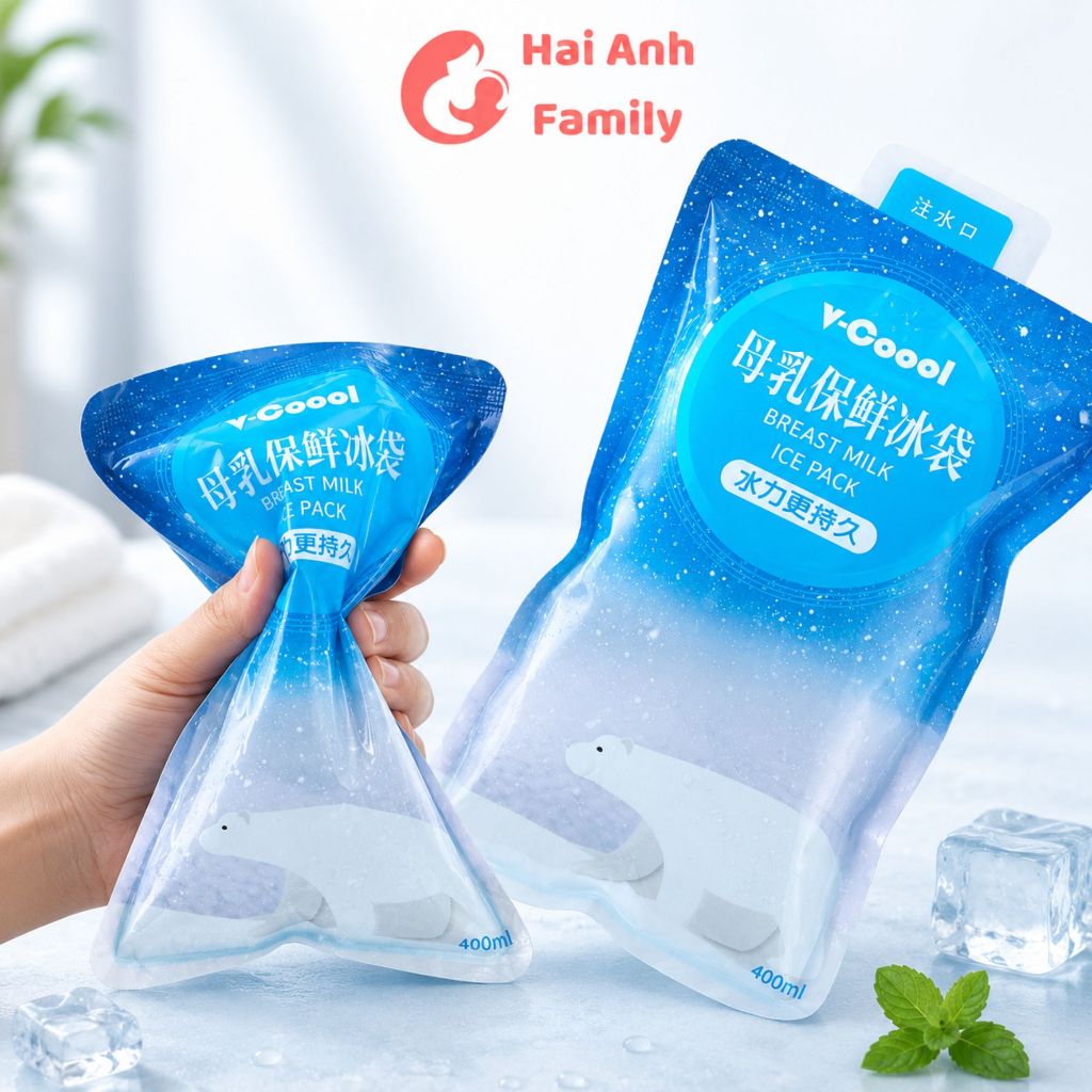 Túi đá khô giữ lạnh sữa V-coool 400ml