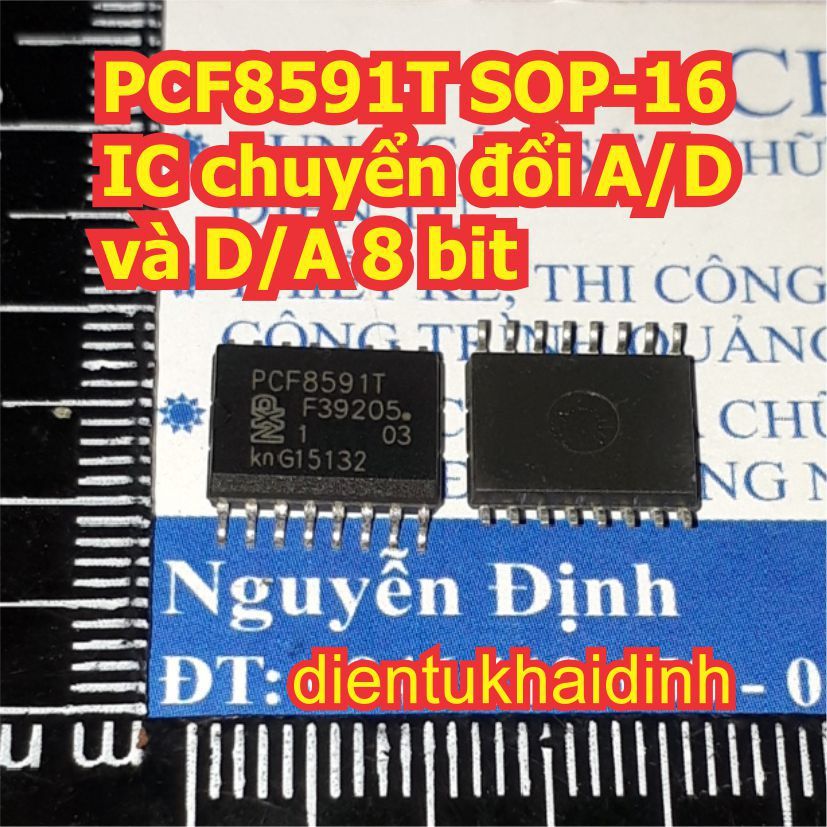1 con PCF8591T PCF8591 8591 SOP-16 IC chuyển đổi A/D và D/A 8 bit kde1395