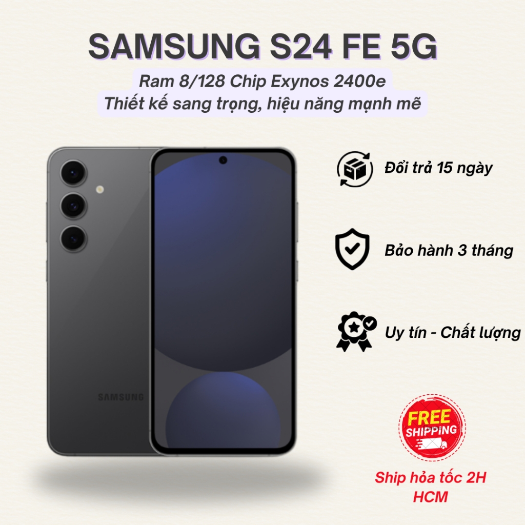 Điện thoại Samsung S24 FE 5G Quốc tế 2 sim ram 8/128GB Chip Exynos 2400e