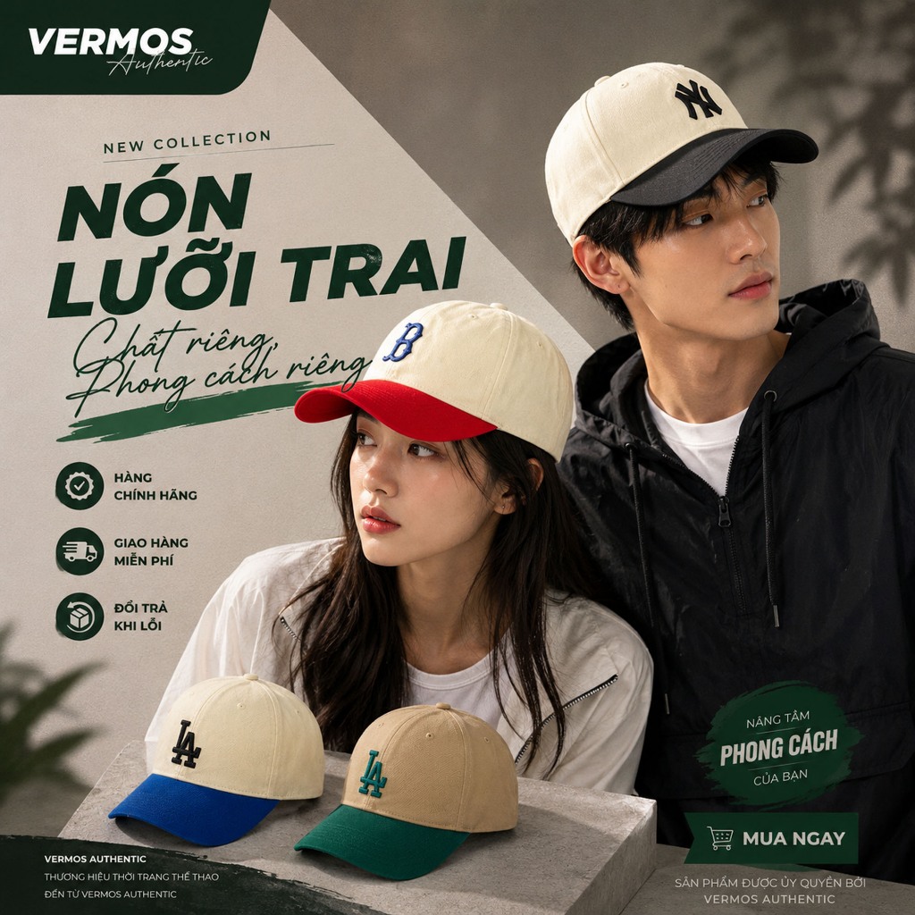 Nón baseball nam nữ form mềm dễ phối outfit hằng ngày