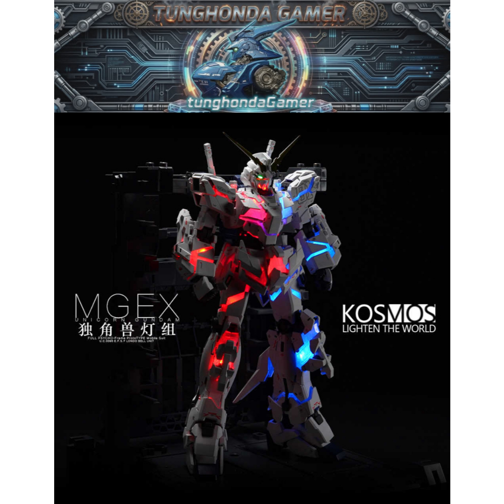 đèn led kosmos cho mô hình MGEX Unicorn ban.dai gundam | tunghondaGamer