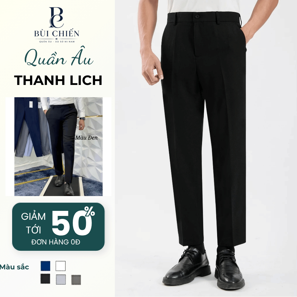 Quần Tây Nam Chất Liệu Cotton Dày Dặn Co Giãn Nhẹ