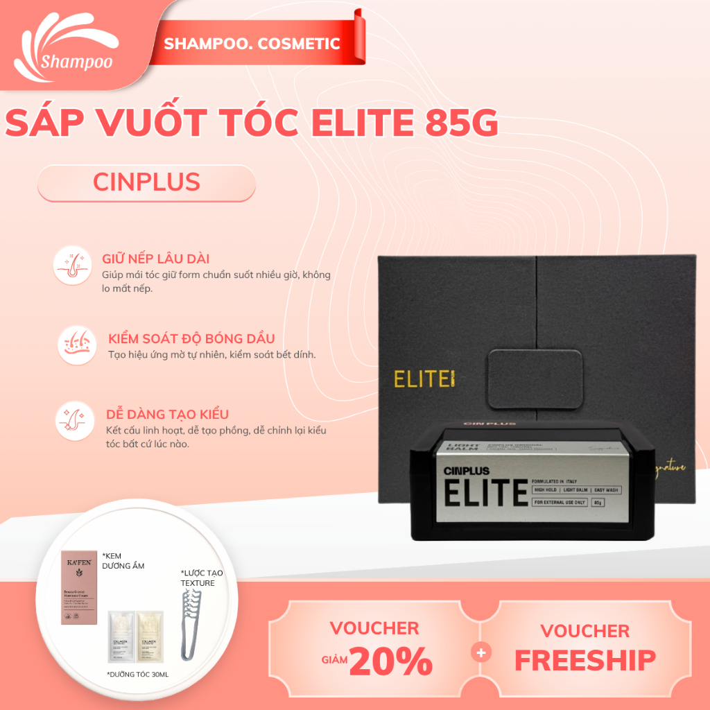 Sáp vuốt tóc nam Cinplus ELITE LIGHT BALM Original 85gr cao cấp CINPLUS tạo kiểu