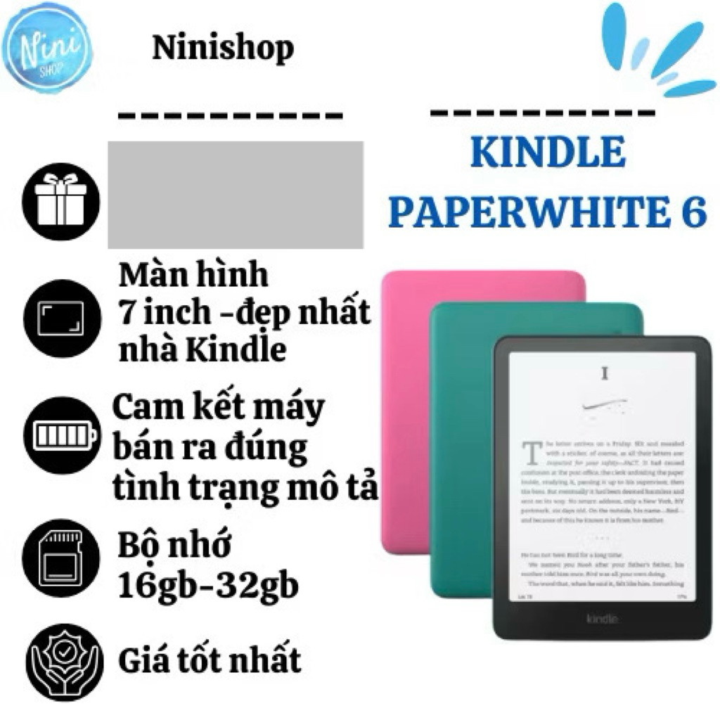 Máy đọc sách kindle paperwhite 6 bảo hành 1 năm