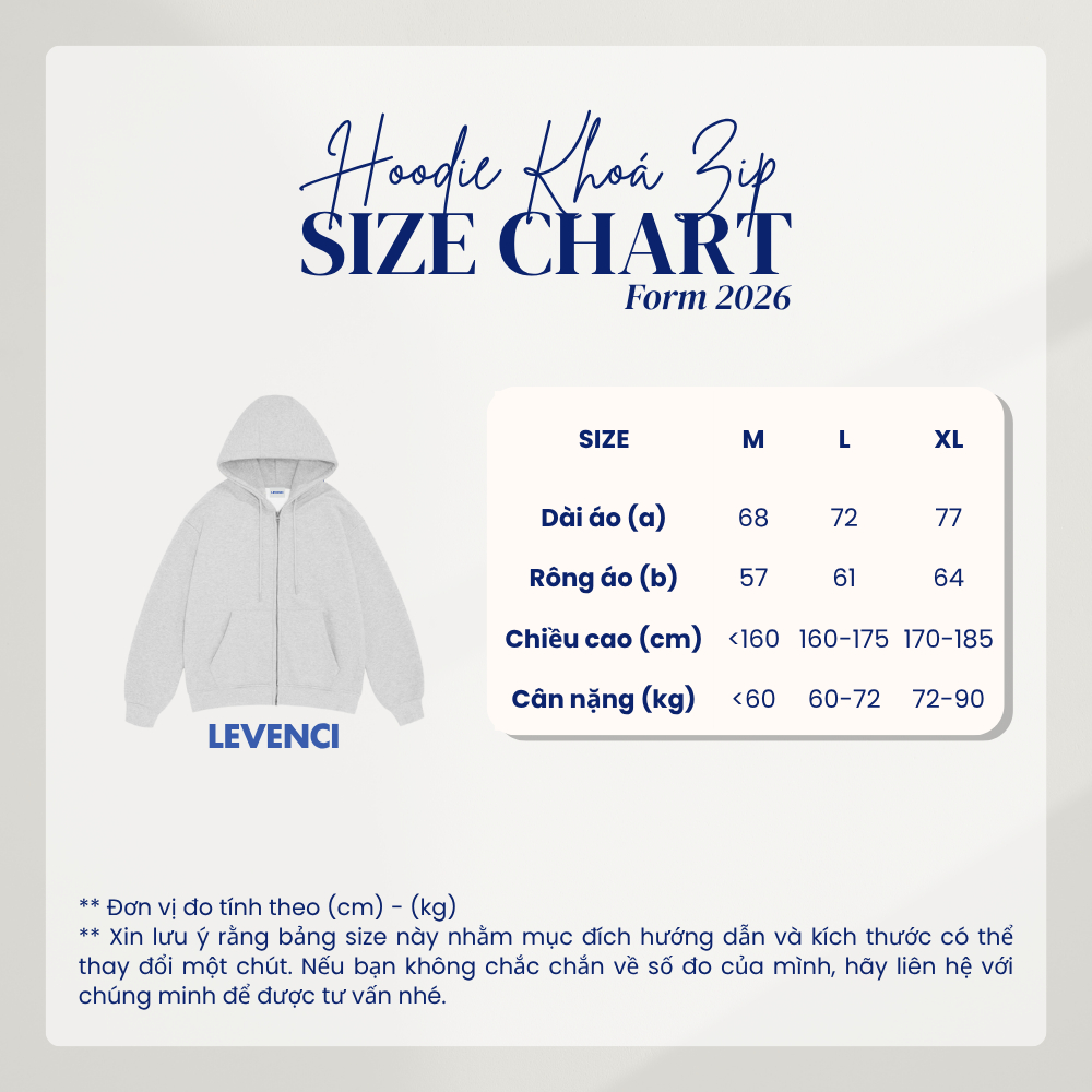 Áo Khoác Hoodie Zip Nam Nữ Khóa Kéo (Có túi trong) Vải Nỉ 2 Da Chống Nắng Tốt/ Levenci Signature | BigBuy360 - bigbuy360.vn