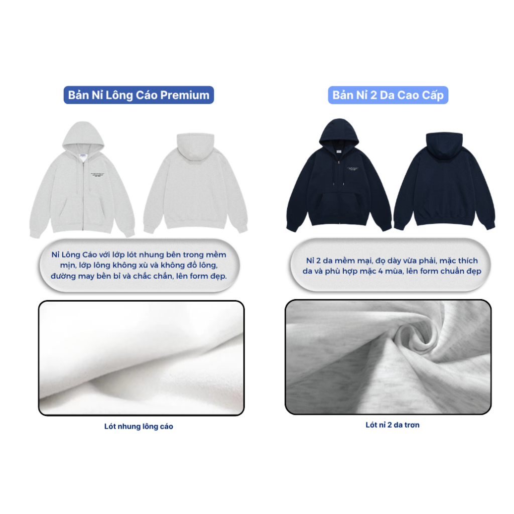 Áo Khoác Hoodie Zip Nam Nữ Khóa Kéo (Có túi trong) Vải Nỉ 2 Da Chống Nắng Tốt/ Levenci Signature | BigBuy360 - bigbuy360.vn