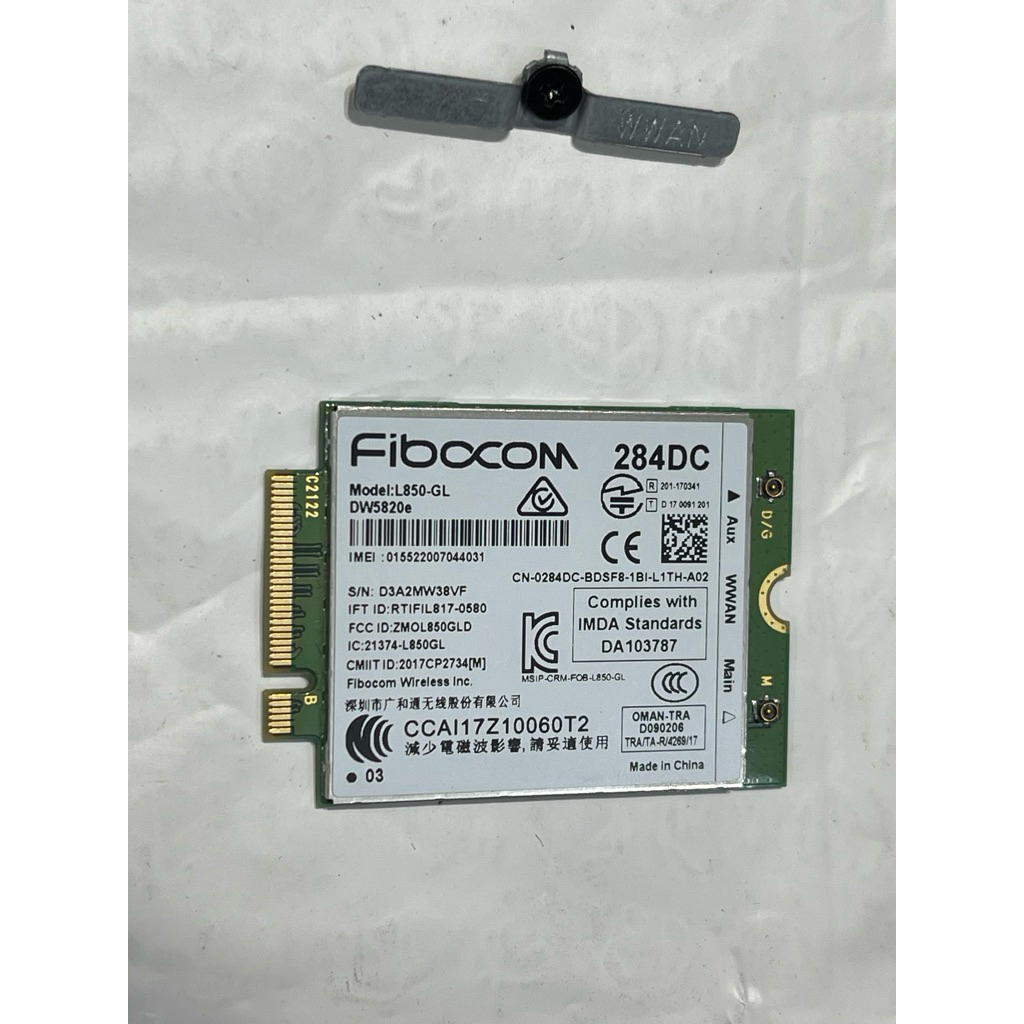 Card wan 4G cho laptop Dell, model Fibocom L850-GL Dw5820e hàng zin tháo máy Dell Latitude 5420(2021