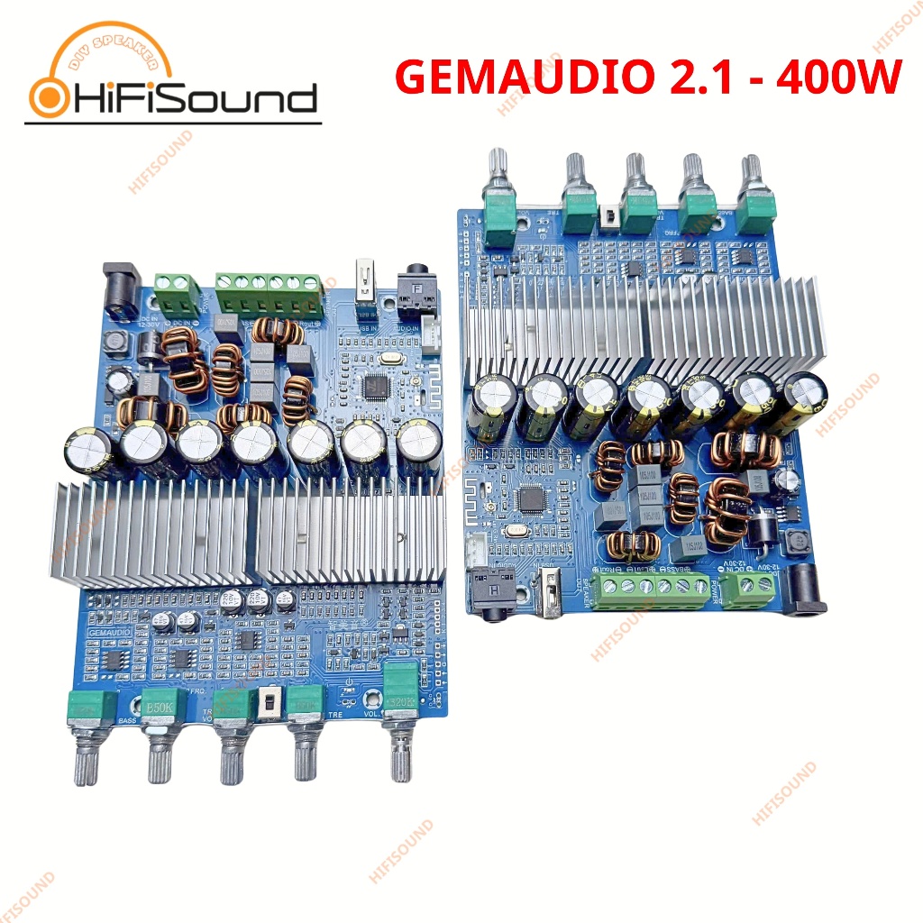 Mạch Gemaudio 2.1 công suất 400w ( 200w Sub, 100+100w 2 kênh vệ tinh) Hỗ trợ App điện thoại
