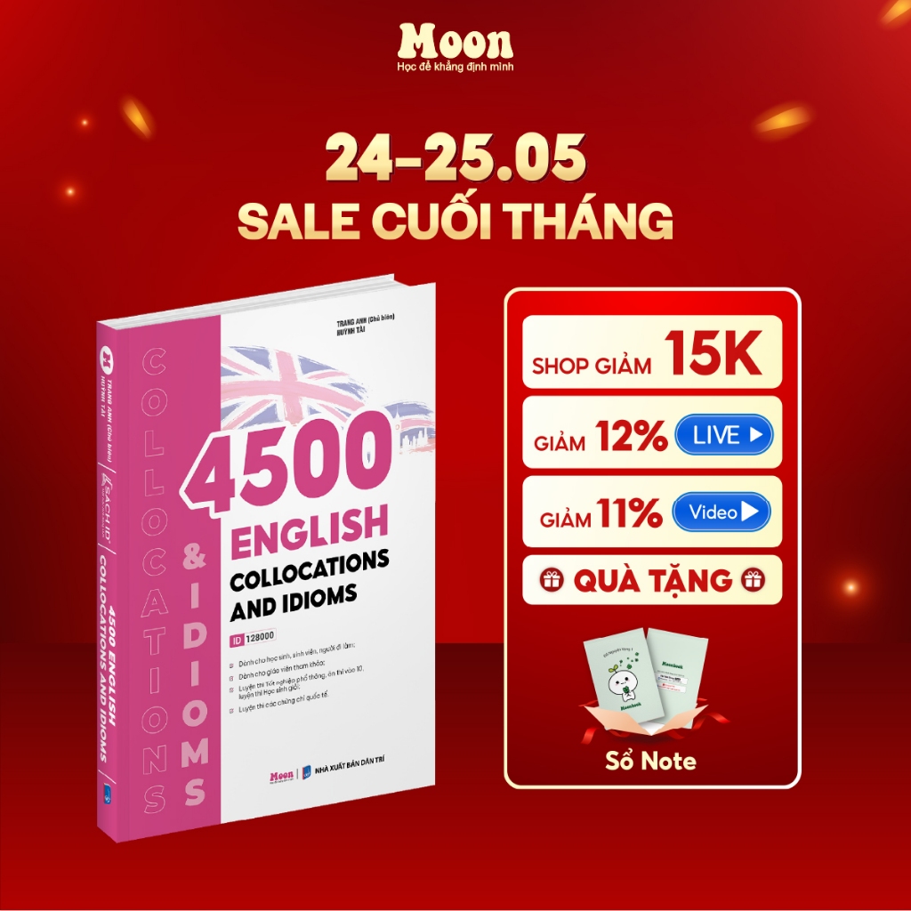 [ Sách Tiếng Anh cô Trang Anh ] 4500 English Collocation and Idioms - Moonbook