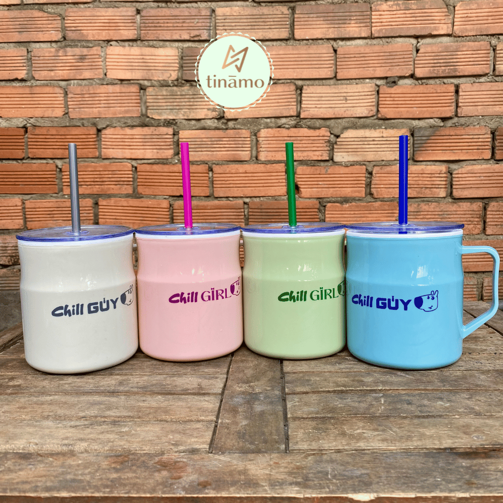 Ly nhiệt Chill Guy có quai cầm 700ml, Ly nhựa PP cao cấp TINAMO