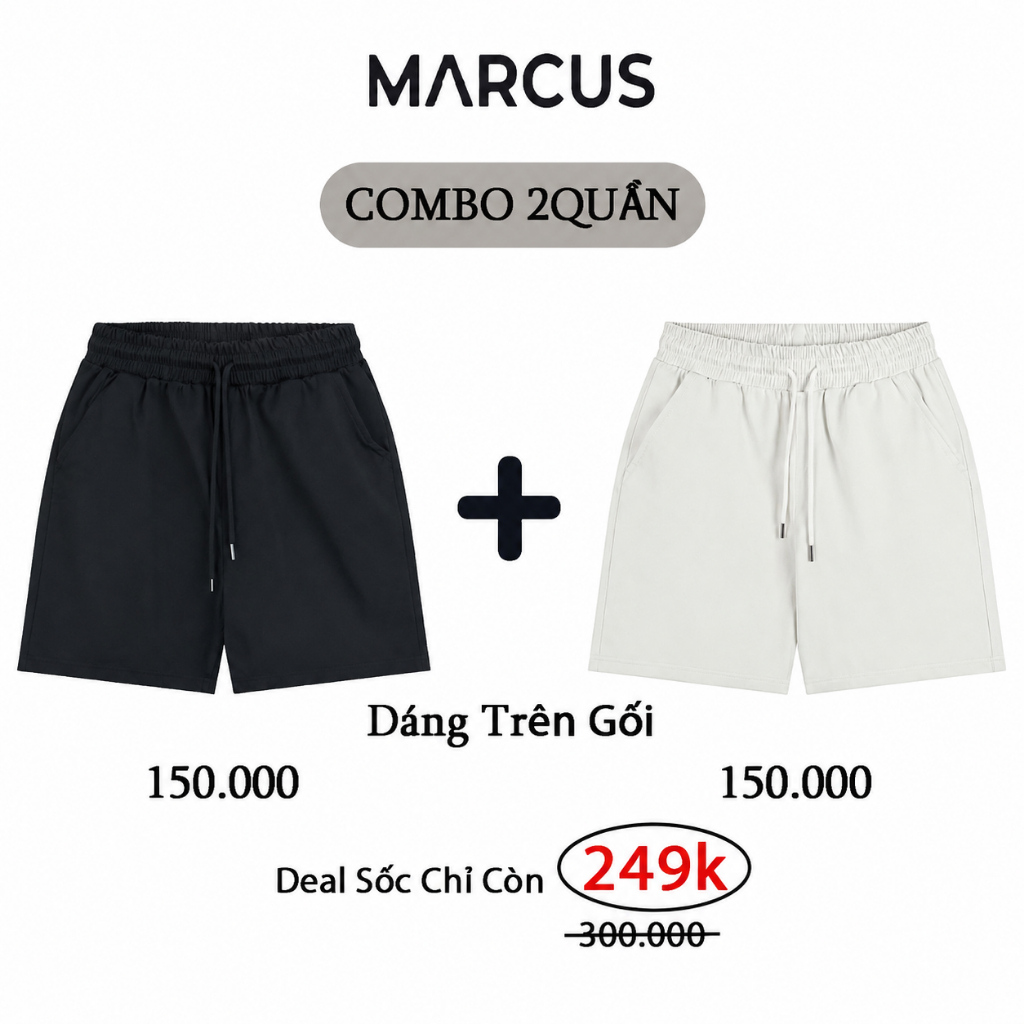 Combo 2 Quần Short Nam Kaki Dù Cạp Chun Co Giãn Thoải Mái Co Giãn Thoáng Mát Thoáng Mát QS03