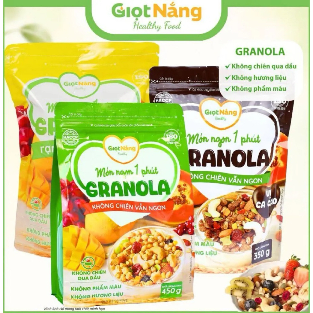 [Giọt nắng] - GRANOLA Ngũ Cốc Ăn Sáng Lành Mạnh Với Hạt Dinh Dưỡng Trái Cây