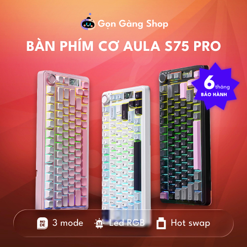 Bàn phím cơ không dây Aula S75 Pro Màn hình Núm Xoay Có App chỉnh ( Hàng Mới Sẵn) | BigBuy360 - bigbuy360.vn