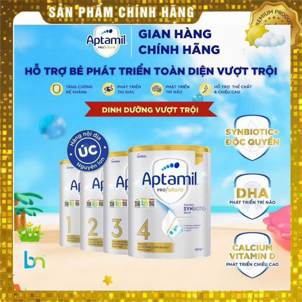 [CÓ BẮC NAM] COMBO 2 LON Aptamil Úc hàng chính hãng nội địa Úc 1-2-3-4 800/900gr - Bee House Hà Nội