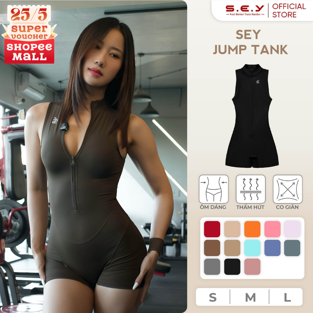 Bộ Đồ Đùi Jumpsuit SEY JUMP TANK - Đồ Tập Gym, Yoga Cao Cấp Cho Nữ Co Dãn 4 Chiều,Thoải Mái Vận Động | BigBuy360 - bigbuy360.vn