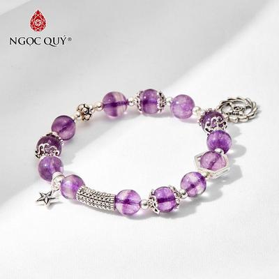 Vòng tay đá Fluorite tự nhiên phối charm - Mẫu VC0979 - Ngọc Quý