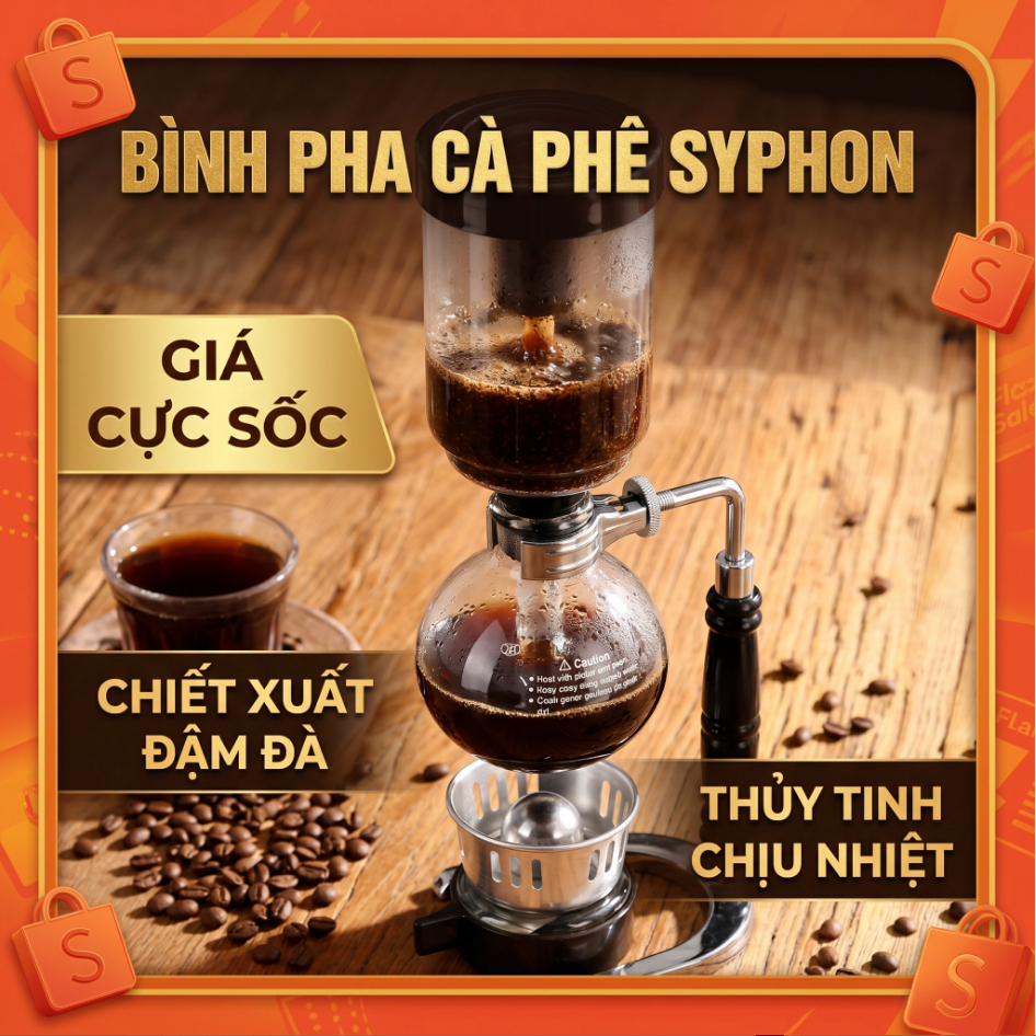 Ấm pha cafe syphon pha cà phê siphon Siphon coffee Bộ phụ kiện cà phê syphon