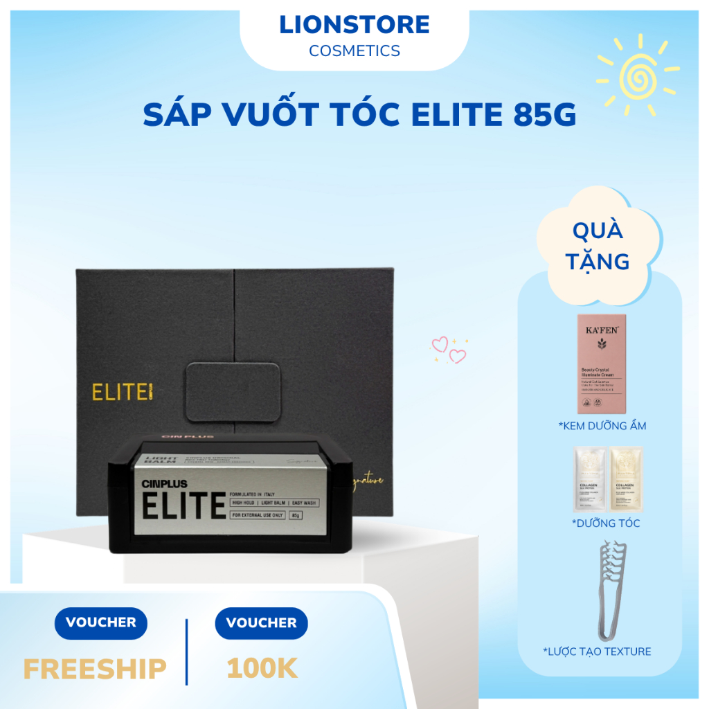 Sáp vuốt tóc nam Cinplus ELITE LIGHT BALM Original 85gr cao cấp tạo kiểu