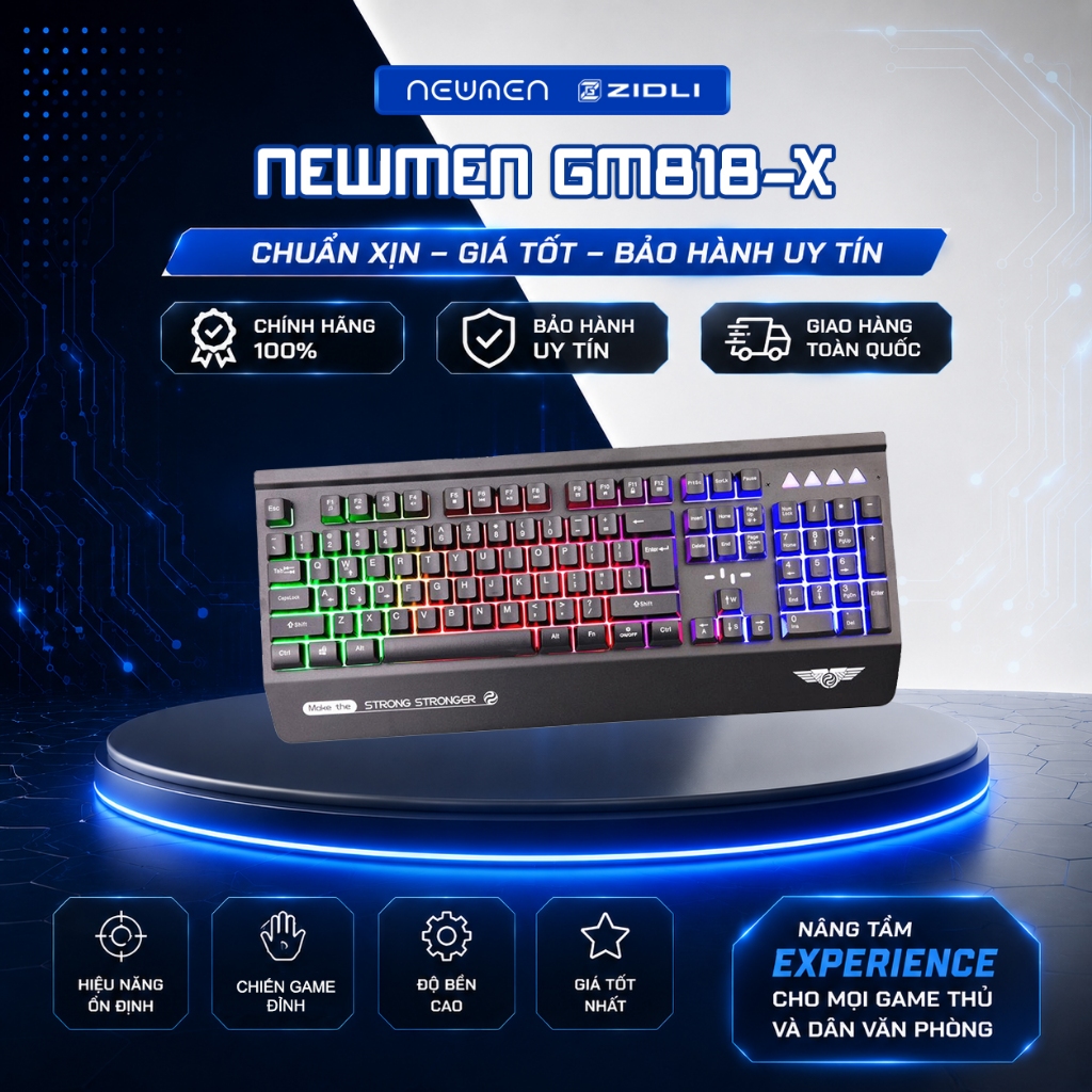 Bàn Phím Giả Cơ Gaming Newmen StarNet GM818-X - Khung Nhôm CNC Cho Văn Phòng / Gaming