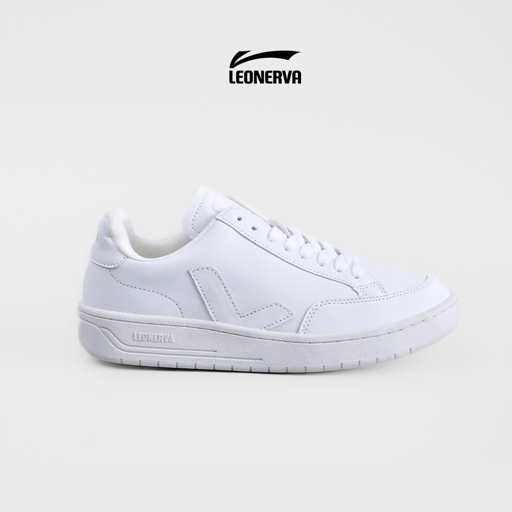 Giày thể thao Sneaker Unisex Leonerva 38 bản Da Microfiber - Nhận Diện Trắng Full