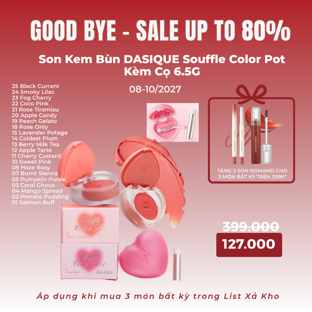 Son Kem Bùn DASIQUE Souffle Color Pot 6.5g | BigBuy360 - bigbuy360.vn