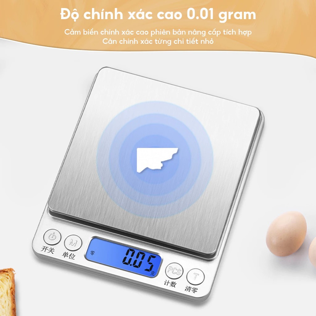 [Top Value] Cân Tiểu Ly Điện Tử 0.1G - 3000G (3KG) - Trường Thịnh Sài Gòn