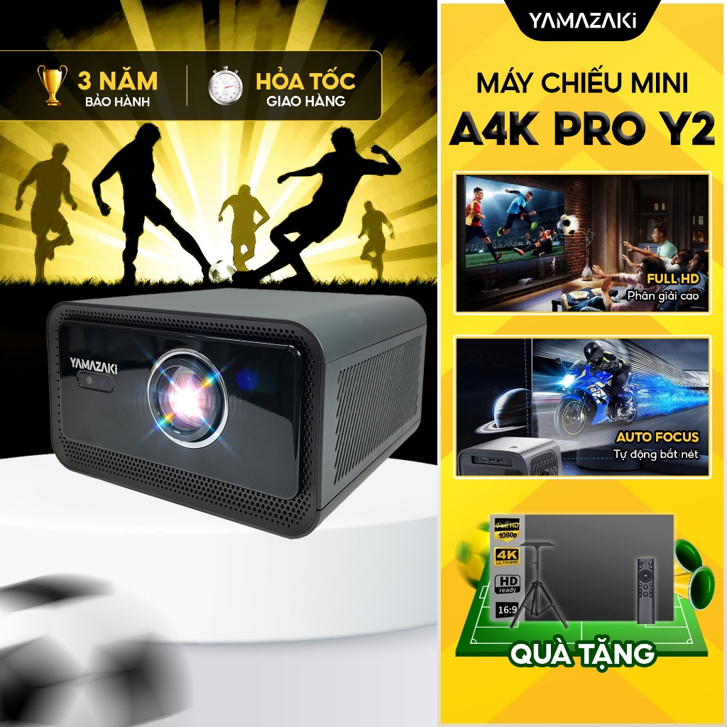 Máy chiếu Thông minh A4K YAMAZAKi hình ảnh FULL HD 4K, Âm thanh sống động, kết nối đa thiết bị