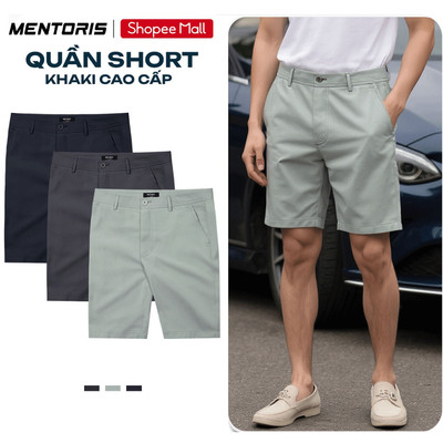 Quần Short Nam MENTORIS, Quần Đùi Kaki Cao Cấp, Form Đứng Chỉn Chu, Phong Cách Lịch Sự MKS MCSK25S011