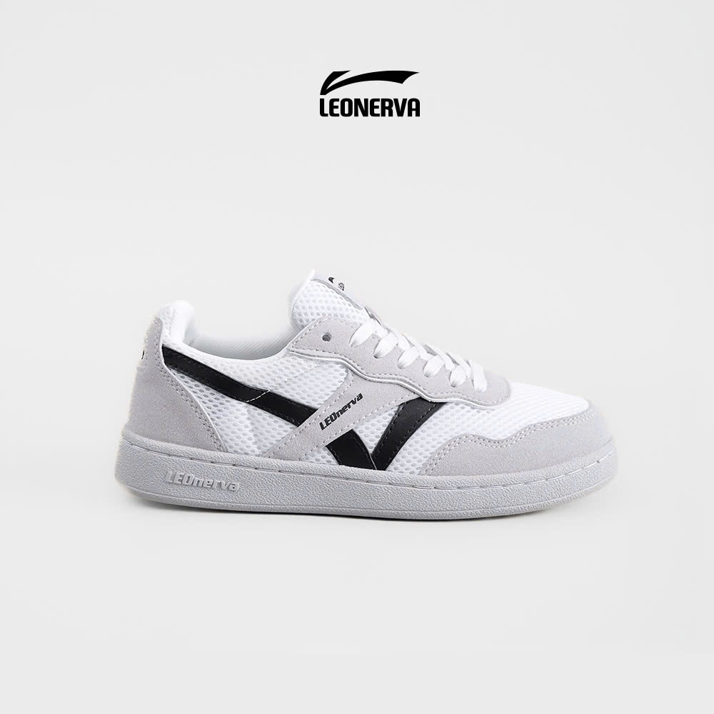 Giày Thể Thao Sneaker Unisex LEONERVA 808 Lưới VS2 - Xám Đế Xám
