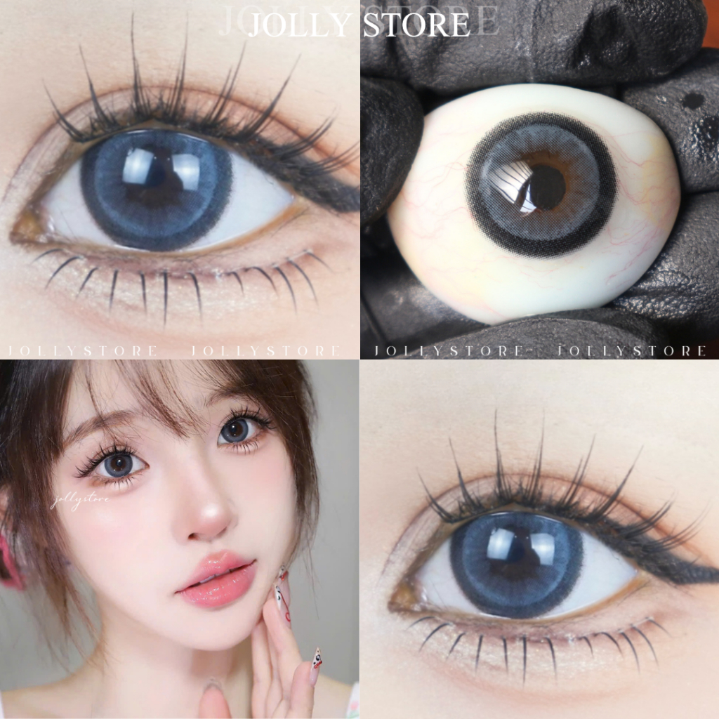 [6M] Lens xanh mắt mèo baby 231 Blue JOLLY STORE / Kính áp tròng 14.5mm LUNA EYES Cận 0-6 độ
