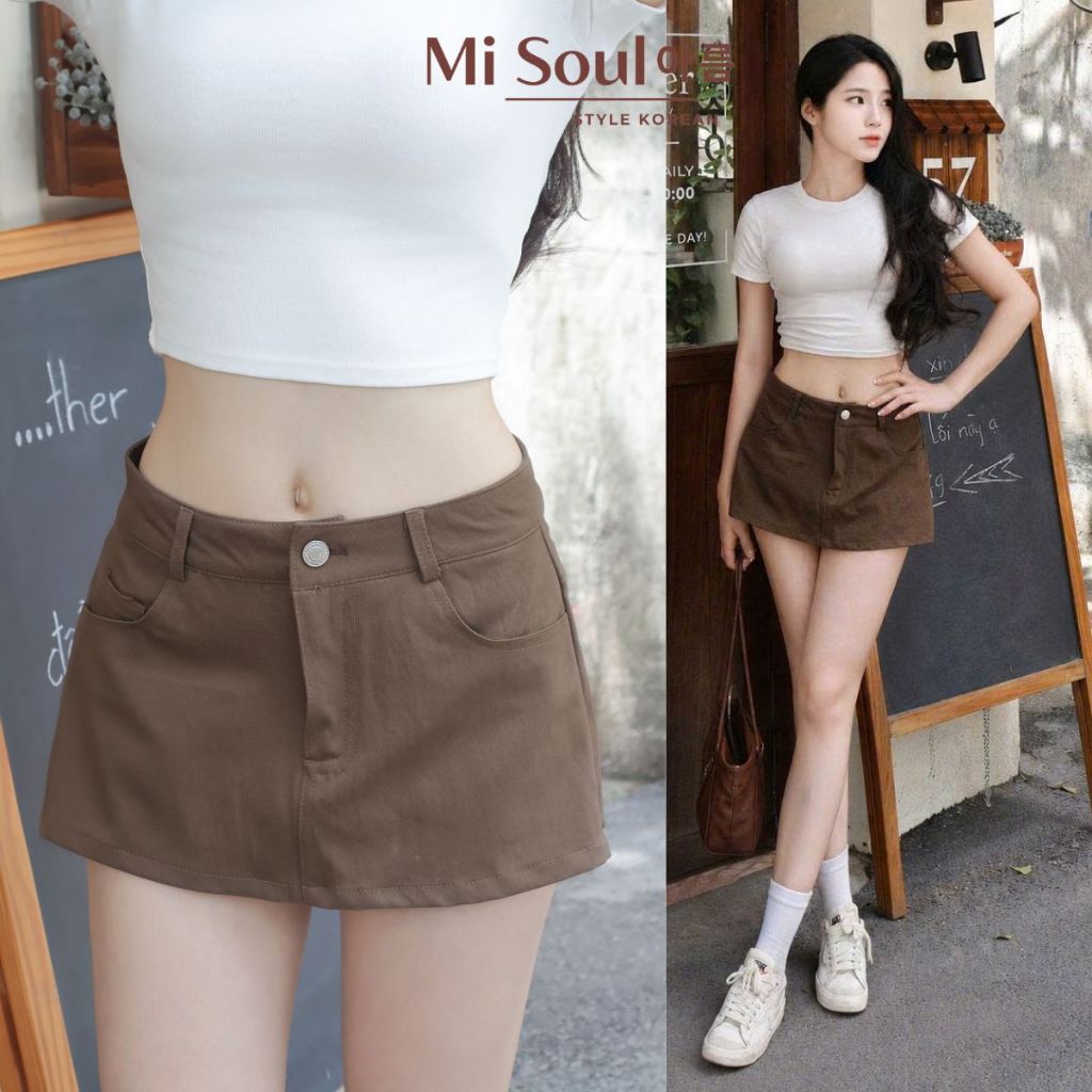 Quần Giả Váy Kaki Dáng Ngắn Có Lót Sexy, Chân Váy Lót Quần Tà Váy Ngoài Cá Tính MiSoul 565 | BigBuy360 - bigbuy360.vn