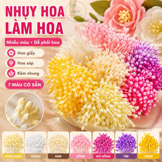 Nhụy hoa 2 đầu nhiều màu – dùng cho hoa voan, giấy nhún, foam | cắt dễ, gắn nhanh, lên form đẹp