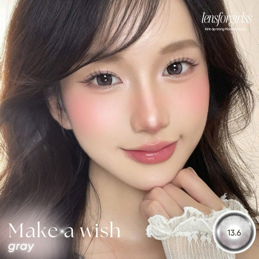 Kính áp tròng | LENS GIÃN TRÒNG xám có viền MAKE A WISH GRAY chính hãng EYEMEETCHU KOREA | DIA 14.5 | LENSFORGIRLSS | BigBuy360 - bigbuy360.vn