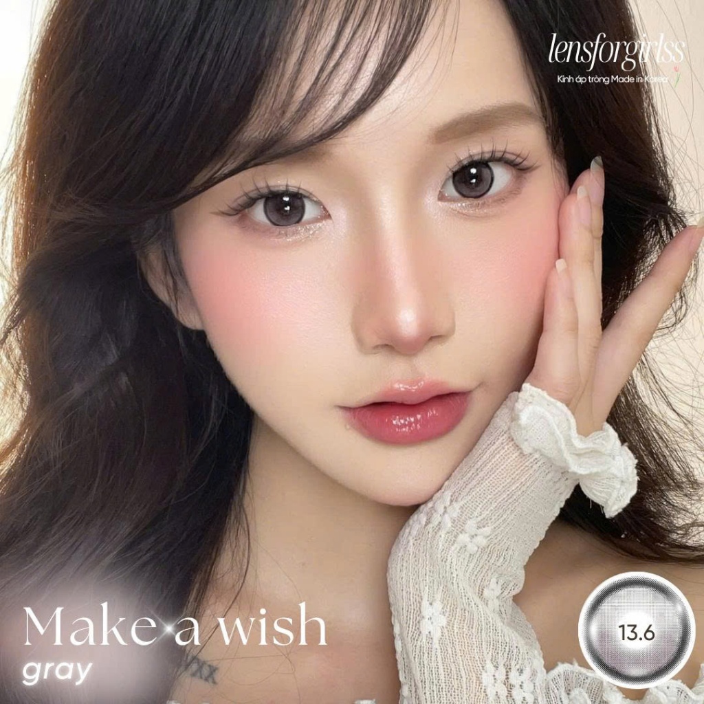 Kính áp tròng | LENS GIÃN TRÒNG xám có viền MAKE A WISH GRAY chính hãng EYEMEETCHU KOREA | DIA 14.5 | LENSFORGIRLSS | BigBuy360 - bigbuy360.vn