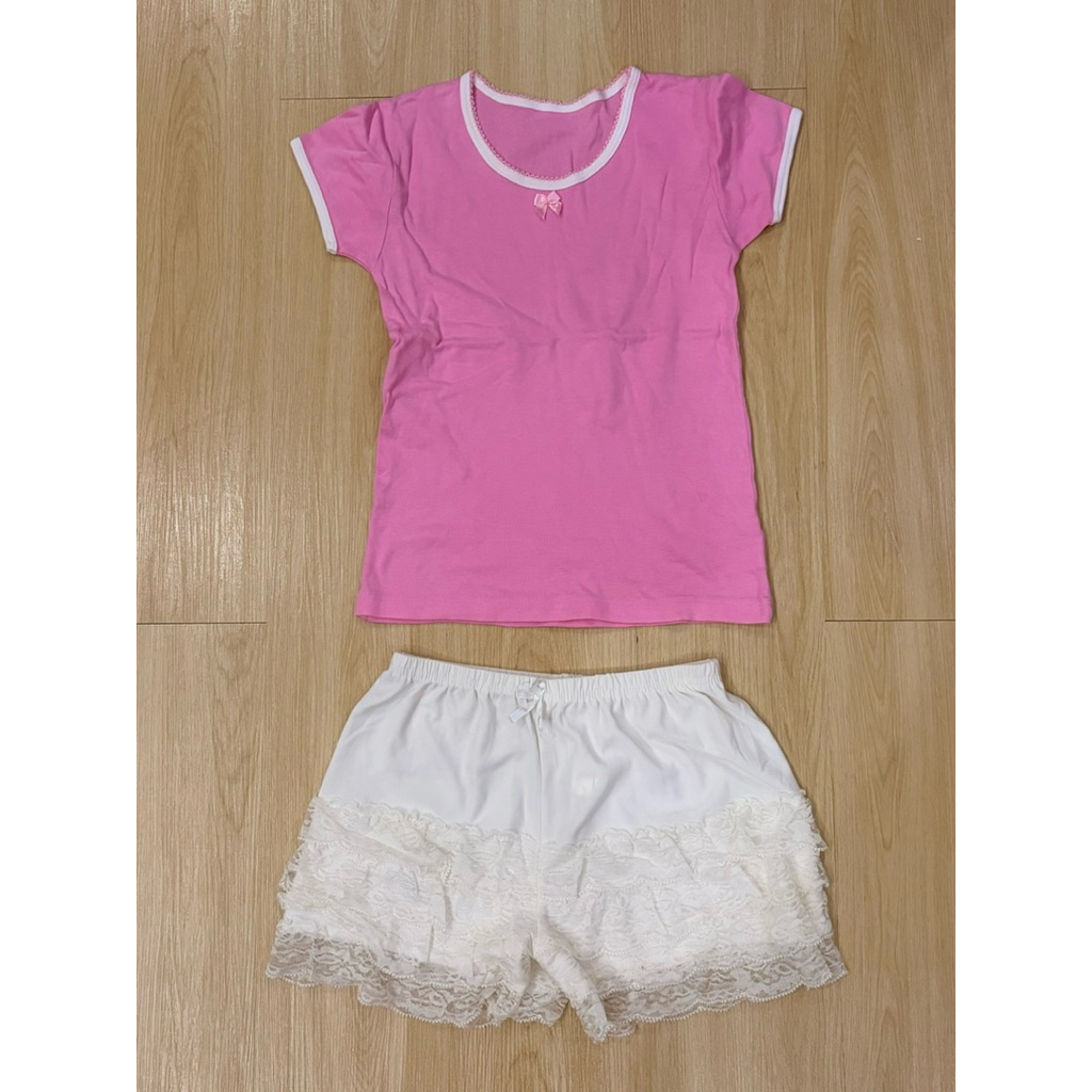 Set si 2hand áo bb tee + quần ren