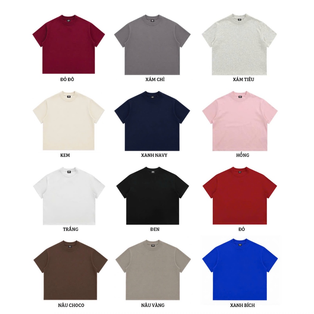 Áo Thun Trơn Form Boxy Themin's TM00 Áo Thun Unisex Vải Cotton 260gsm