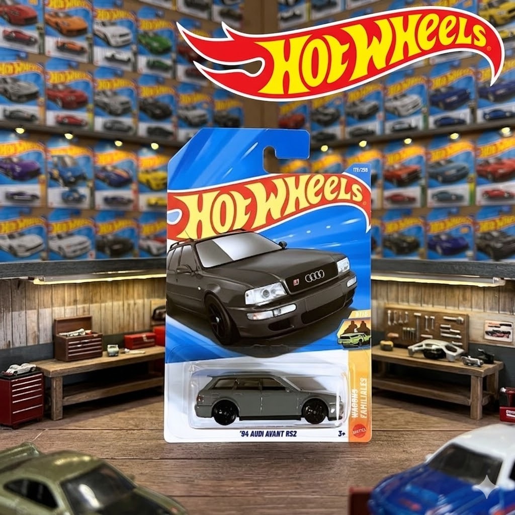 Mô Hình Xe Hot Wheels Wagons Familiares '94 Audi Avant RS2 Xe Mô Hình 1:64 Chính Hãng