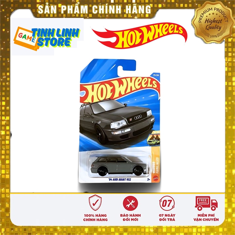 Mô Hình Xe Hot Wheels '94 Audi Avant RS2 Xám – Hàng Chính Hãng Tỉ Lệ 1:64