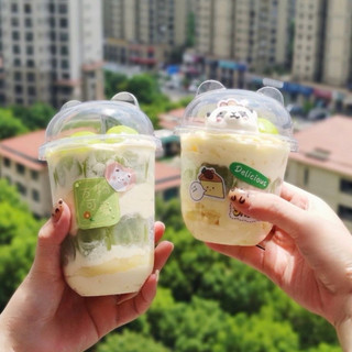 [ Lốc 50 ] Ly + nắp tai gấu