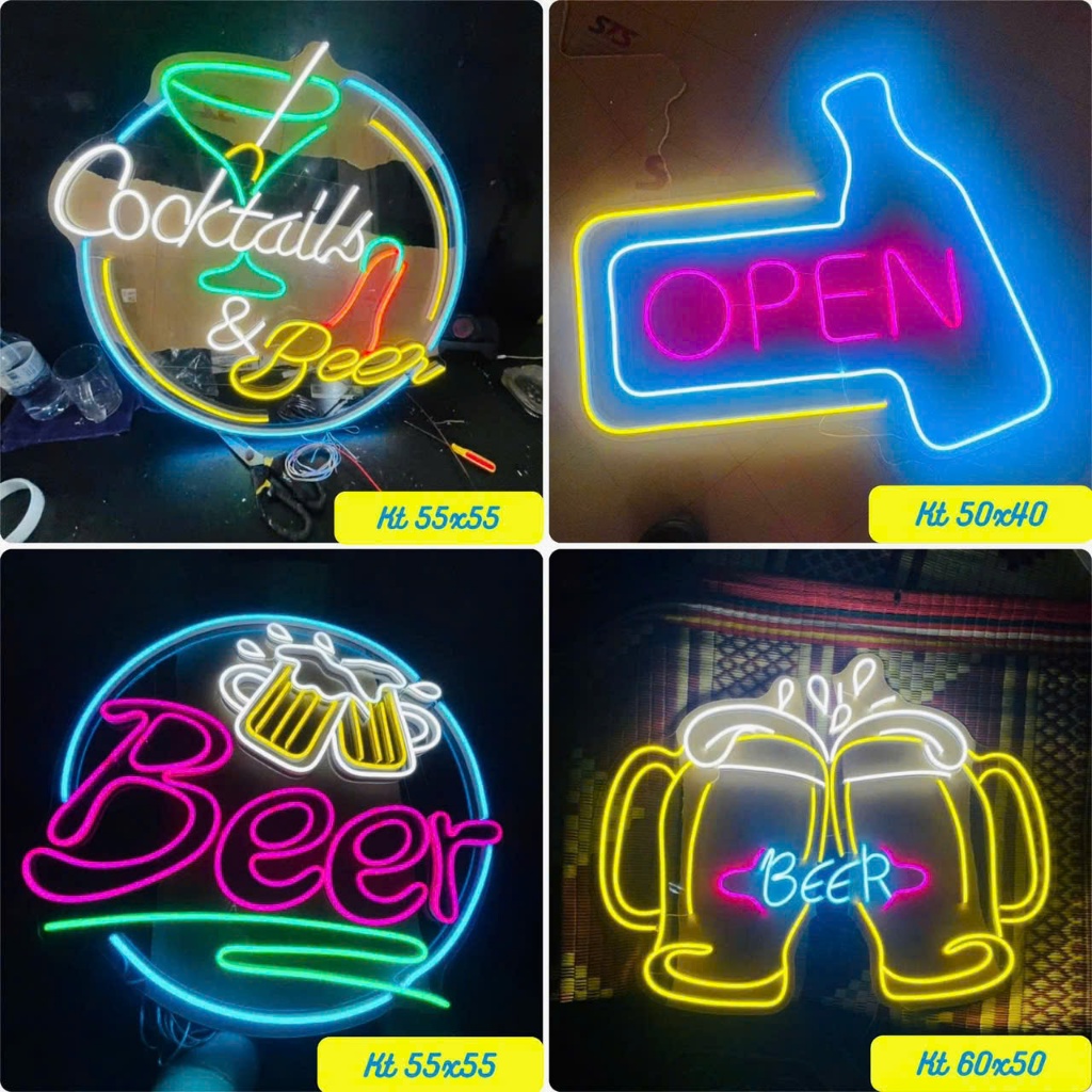 ✨Đèn LED Neon Trang Trí Quán Bar Beer Cocktail Decor Treo Tường Phòng Game Cafe Pub Siêu Sáng Handma