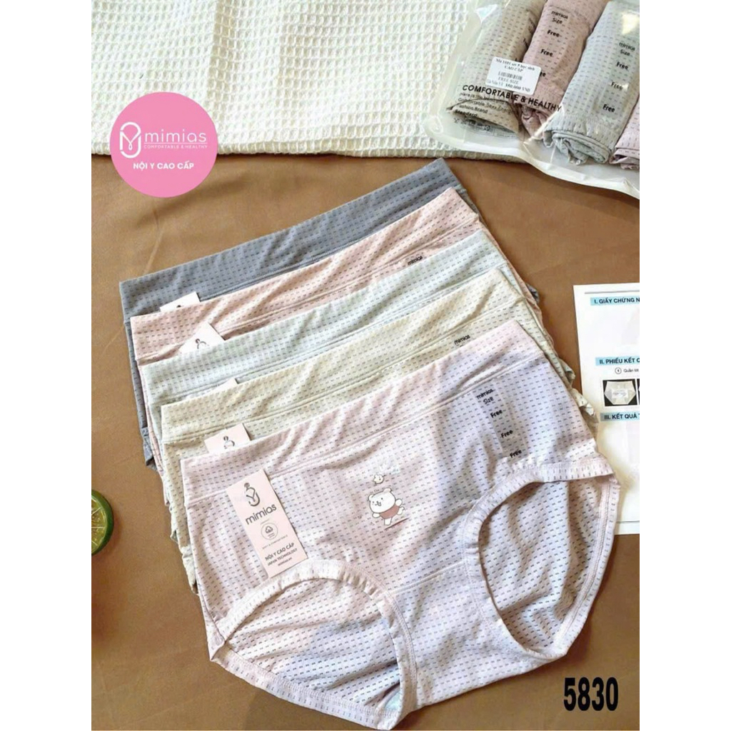 Set 5 quần chip MiMias thông hơi bé gái lớn (37-55kg)