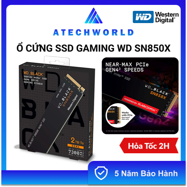 Ổ Cứng SSD Gaming WD Black SN7100 SN850X 1TB 2TB PCIe Gen4x4 NVMe M.2 - Hàng Chính Hãng - BH 5 Năm -