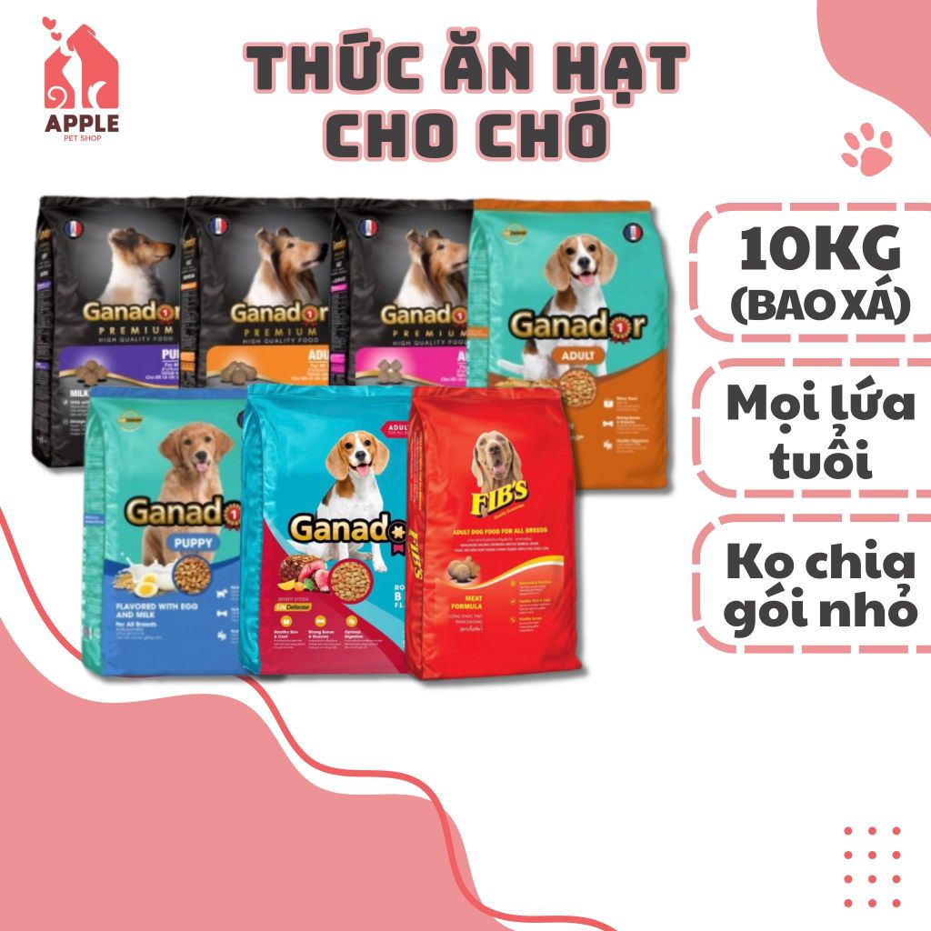 HẠT CHÓ 10KG - Thức ăn hạt cho chó Ganador bao xá 10kg