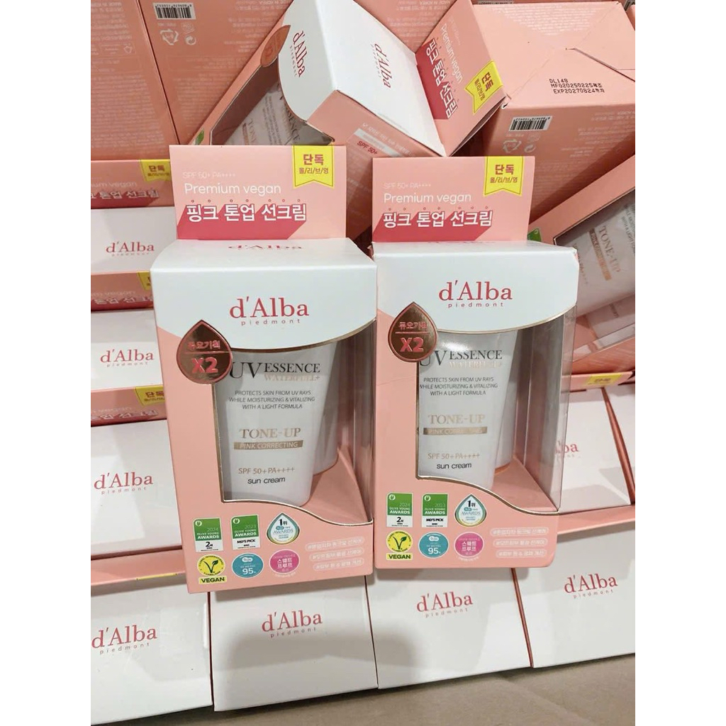 [Oliveyoung] Set 1+1 kem chống nắng Dalba hồng nâng tone độc quyền Oliveyoung Hàn Quốc