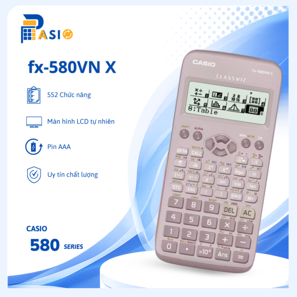 Máy Tính Casio FX-580VN X Pink Premium Chính Hãng | Máy Tính Casio Cũ Đã Kiểm Tra | Bảo Hành Pasio